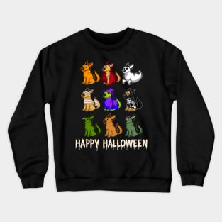 Happy German Shepherd Dog Witch Mummy Halloween Horror Crewneck Sweatshirt